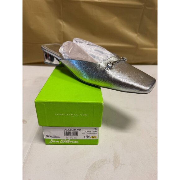 Sam Edelman Women's Ollie Square Toe Mule Soft Silver Size 10.5 NEW - Picture 2 of 7